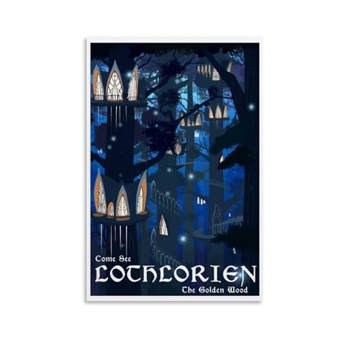 Lothlorien Poster Le Seigneur des Anneaux Peinture décorative sur toile Art mural pour salon, chambre à coucher, art mural, impression d'image moderne, décoration de salle familiale, 30 x 45 cm