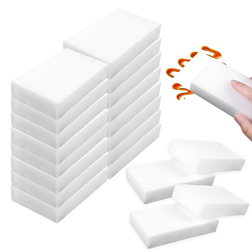 COMNICO Esponjas mágicas de Limpieza, Borrador, Paquete de 20 Almohadillas de Espuma multifuncionales para Limpieza del hogar, genéricas de Primera Calidad, Hoja de Cepillo mágico para Platos