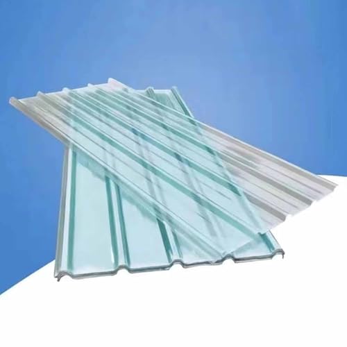 5 PCS Clear Polycarbonate Roofing Sheet 3ft wide Splicable Corrugated Plastic Greenhouse Shed Canopy Transparent Insulation Day Lighting Panels Easy Cut Covering Panel for Outdoor(CLEAR 1mm,1m/3.3ft)