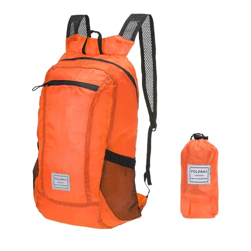 Mochila de senderismo plegable ligera 15L-20L naranja miniatura 1