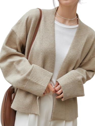 Image of WDIRARA Women's Wrap Long Sleeve Tie Front Cardigan | V Neck, Belted Sweater, Casual, Long Sleeve, Tie Waist, Knit Top