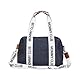 CHILDHOME, Baby Wickeltasche, Mommy Bag, inkl. Baby Wickelauflage, viele Fächer, Kinderwagenaufsatz, Schultergurt, Kunstleder, 22L, Mommy Club Signature, Canva Schwarz