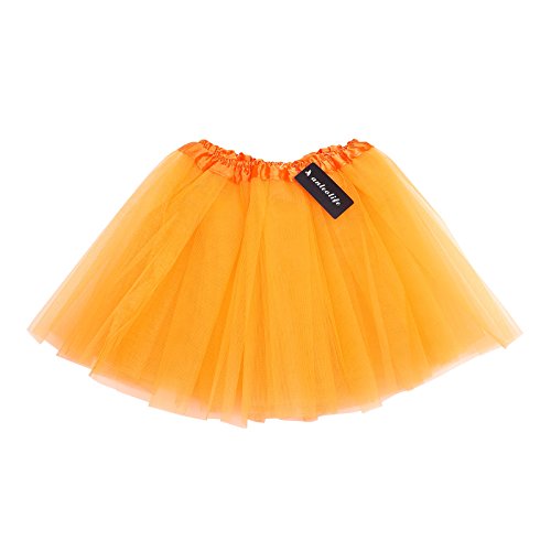 Pic 1 Tutu Girls Baby Toddler Ballet Tutu Skirt Orange, One Size
