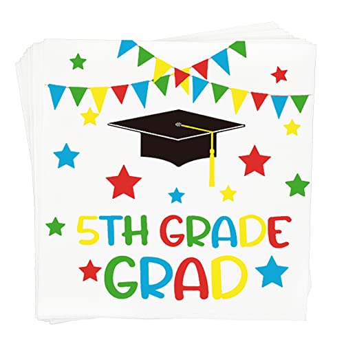 5TH Grade Grad Napkins, 5TH Grade Graduation Decorations 2026, Boy Girl Kids Fifth Grade Graduation Party Decorations 2026, 5TH Grade Graduation Party Supplies 2026 (5 x 5 in,50-Pack)