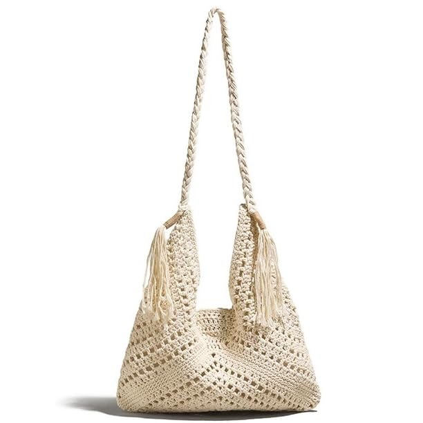 Crochet Beach Bags for Women Woven Purses Shoulder Bag Tote Handbag Summer Beach Purse