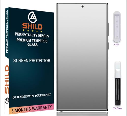 Image of SHILD Screen Protector for Samsung Galaxy S22 Ultra - Curved Matte UV Tempered Glass | 9H Hardness, HD Clarity, Fingerprint Sensor Compatible | Anti-Glare, Anti-Smudge | Easy Installation Kit | 3-Month Warranty (Pack of 1)