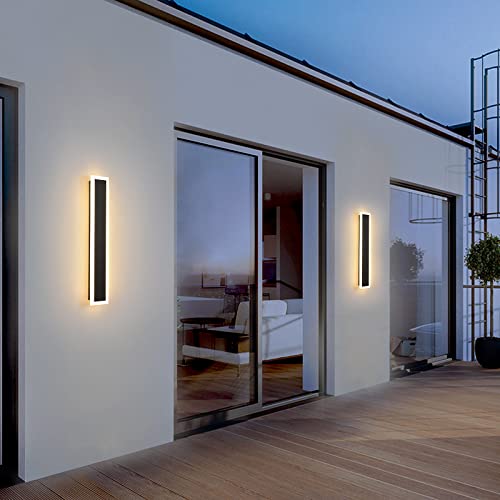 Yaowszm 12W Modern Outdoor Lights 23.6Inch Led Wall Sconce Ip65 Waterproof Exterior Light Fixture White Acrylic Outdoor Lighting For Porch Garden Patio Garage #TOP2