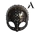 AnNafi® Black Plated Antique Medieval Viking Mask Helmet | Premium Quality Soldier Helm Adult with Liner & Strap | Medieval Costumes Helm Armor SCA LARP Reenactment Cosplat Replica Costume For Men