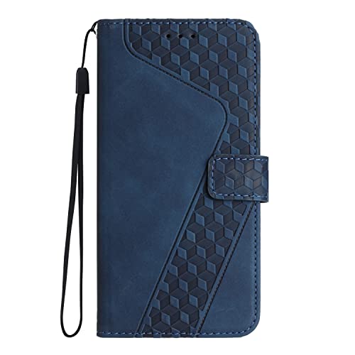 Motorola G62 Case Shockproof Geometric Pattern with Credit Card Holder Stand Leather Flip Folio Wallet Book Protective Folding Cover for Motorola Moto G62 Phone Case for Men Women