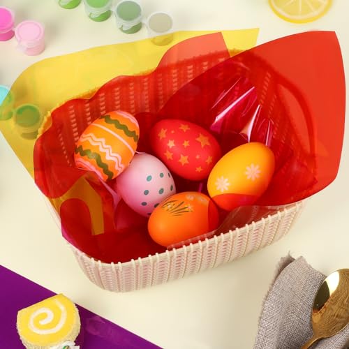Prudiut 160 Pcs Colored Cellophane Sheets 9.05 X 9.05In Colored Cellophane Wrap 8 Colors Cello Sheets Colored Transparency Plastic Sheets For Diy Arts Crafts Halloween Christmas Decoration thumb #3