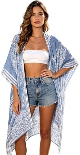 Breezy Lane Women's Kimono Cardigan Summer Swimsuit Coverups Beac...