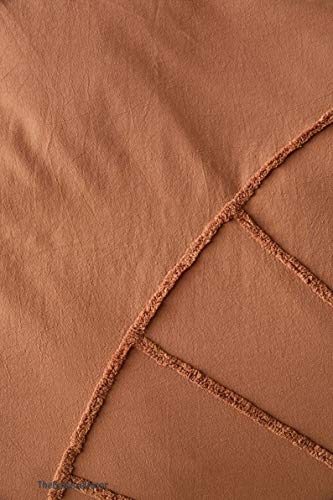 3 Pieces, King Size, 300 Tc, Pure Washed Percale Cotton Down Comforter Cover With Zip Closure | Ultra Soft & Lightweight, Easy Care Bedding Set Of 1 Tufted Duvet Cover + 2 Pillow Covers - Terracotta #TOP3