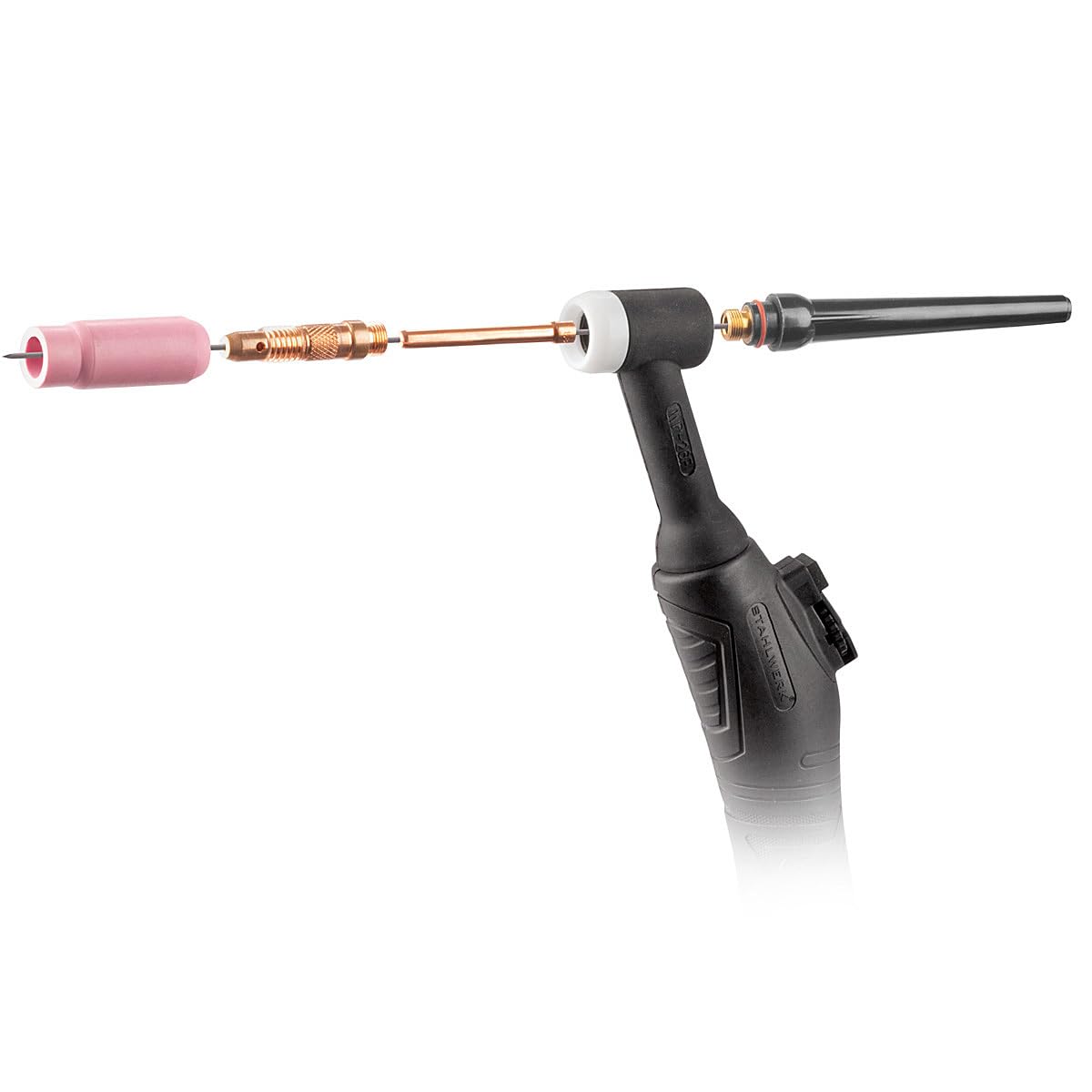 Accessoires de soudage STAHLWERK WP SR Binzel 17 18 26 WIG Pièces d'usure : douilles de serrage + boîtier + buses en céramique + électrodes en tungstène, lot de 36 pièces