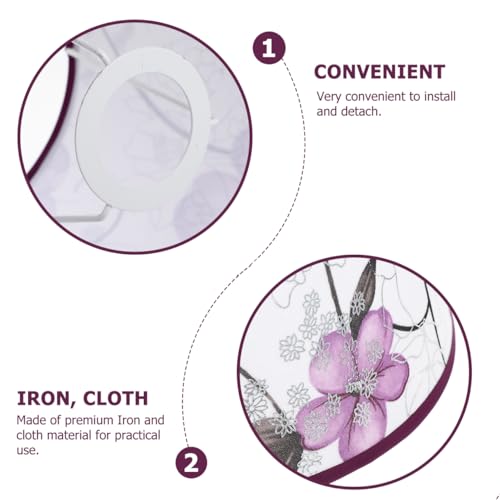 Holibanna Vintage Lamp Shade Fabric Bell Shape Lampshade Floral Lamp Shade Replacement Chandelier s Table Light Cover Farmhouse (Purple) - Image 3