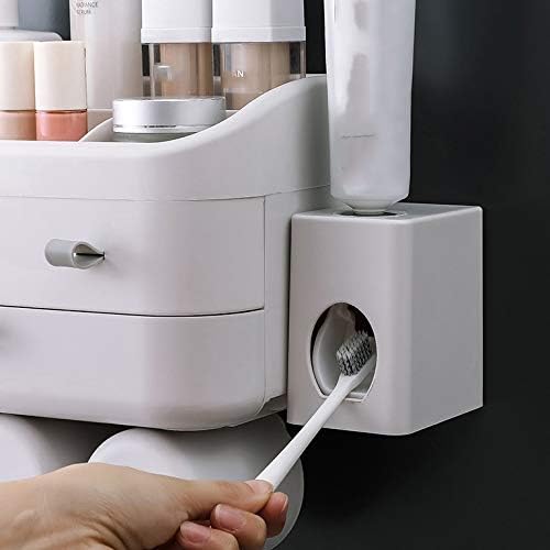 Creative Bathroom Toothbrush Rack Wash Set Wall Mounted Bathroom Mouthwash Cup Tooth Holder Toothpaste Squeezing Device