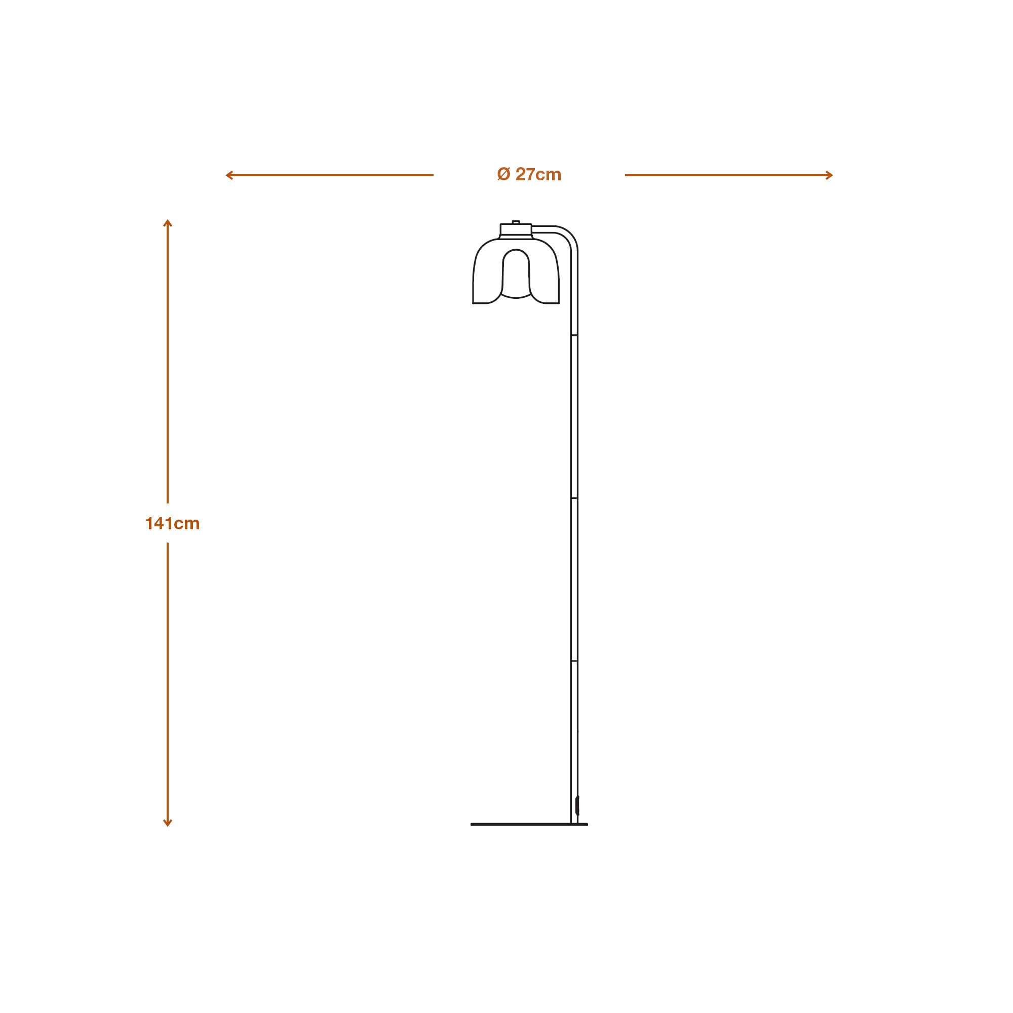 OSRAM Lampada da terra DECOR Corolle, vetro in metallo rosso, versione E27, cavo in tessuto, stile retrò, diametro 270mm