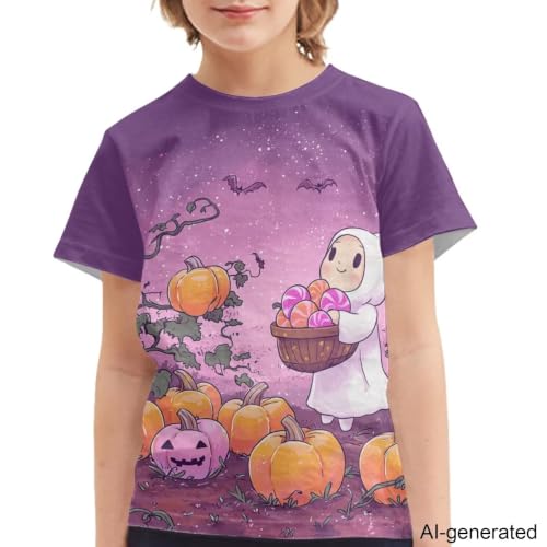 Image of Novelty 3D Graphic T Shirts for Kids Crew Neck Funny Animal Print Short Sleeve Girls Tshirts 3-16 Years