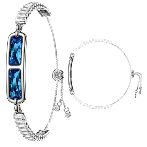 Image of Yihou Smart Bracelet for Women Fitness Tracker Jewelry Fitness Bracelet Smart Band with Sleep Tracker Heart Rate Monitor Diamond for Android iOS Blue Clear