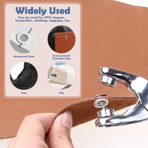 Image of 1203Pcs Grommet Tool Kit with Eyelet Pliers, PAXCOO 1 /4 Inch 6mm(Inside Hole Size) Fabric Grommet Kit with Fabric Eyelets Grommets, Washers, and Hole Punch Grommet Hand Press kit