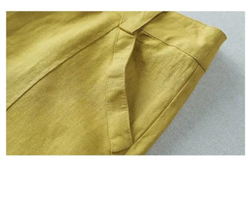 Women's Solid Color Buttoned Wide Leg Pants Loose High Waist Straight Pants4