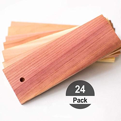 HomeDo 24Pack Cedar Wood Hang-ups for Hanger, Natural Red Cedar Wood for Clothing Closets and Drawers Cupboards, Clothes Storage Protector (Cedar Hangs-24Pack)