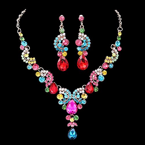 Collier chaîne de mariée et boucles d'oreilles mariage cristal - 2