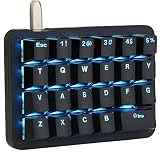 Koolertron One Handed Macro Mechanical Keyboard,Blue LED Backlit Portable Mini One-Handed Mechanical