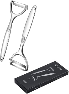 AMOUY Premium Peeler Set - Vegetable,Apple Peelers for Kitchen, Fruit, Carrot, Veggie,Potatoes Peeler,Y-Shaped Stainless Steel Peelers,with Ergonomic Non-Slip Handle & Sharp Blade,Good Sturdy 2PCS