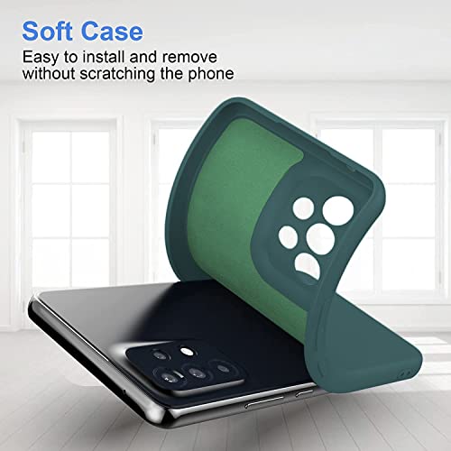 Image of LOXXO Microfiber Candy Case Compatible for Samsung Galaxy A32 4G Shockproof Slim Back Cover Liquid Silicone Bumper Camera Protective Phone Cover (Forest Green)