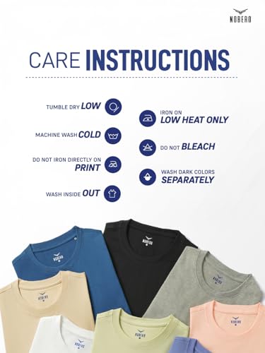 Image of Nobero 100% Cotton Oversized T Shirts for Men Stylish | Oversized Fit | Solid T Shirts for Men 180 GSM Combed Cotton | Round Neck Half Sleeve