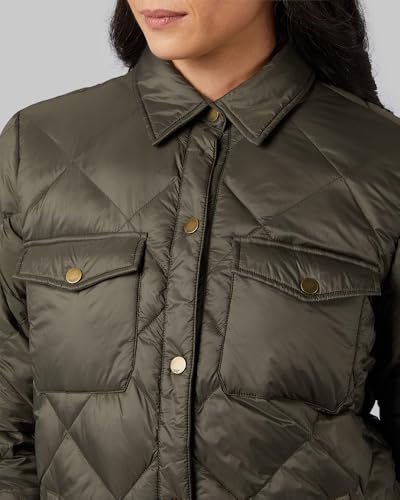32 Degrees Women's Lightweight Recycled Poly-Fill Shirt Jacket | Quilted | Semi-Fitted | Snap Pockets3