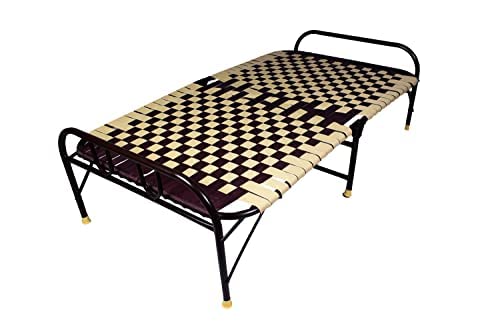 comfort creation first quality niwar folding bed with ( 6 feet length /3.5 feet width ) heavy quality pipe structure ( 2 in 1 colour niwar ) size of pipe is thicker then normal beds (large size)