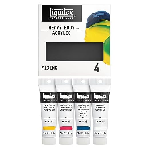 LIQUITEX Heavy Body Pintura acrílica profesional, 4 colores, Acrylfarben Set