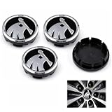 Fezf 4 Piezas Tapacubos,Cubierta de Buje Rueda Central,Resistente al Polvo y al Óxido,Fuerte y Duradero,Para Accesorios de Coche,56MM(Negro/Borde Grueso)