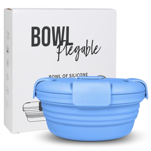 Werwing Collapsible Camping Bowl - 1000ML (33.8OZ) Food - Grade Silicone with Lid - Ideal for Camping, Hiking, Travel & All Your On - The - Go Food Needs - Microwave & Dishwasher Safe
