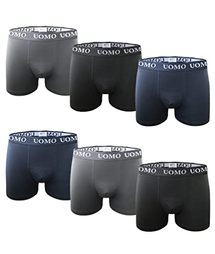 Channo Boxer Aderenti Classici in Cotone, Colori Solidi, Comodi e Morbidi. Collezione Uomo