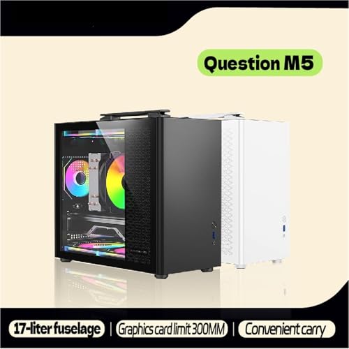 Gabinete portátil M5 M-ATX para computadora, compatible con placa madre ITX, fuente de poder ATX/SFX, USB 3.0, chasis pequeño para escritorio miniatura 2
