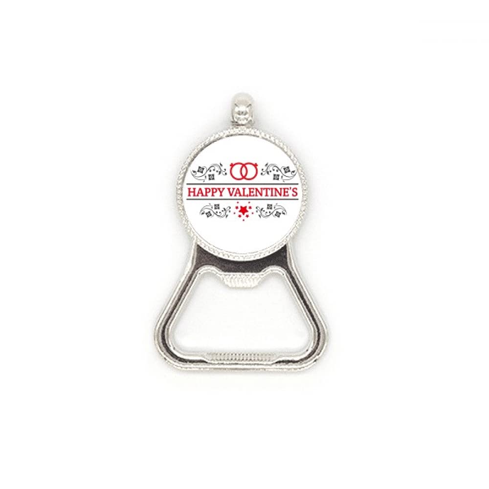 Décapsuleur en acier inoxydable Happy Valentine's Day rouge noir ouvre-bouteille