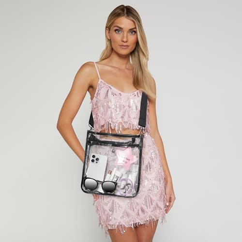 Image of Bluome Clear Bag for Stadium Events 12x12x6, Clear Purses Stadium Bag Crossbody Purses for Concerts Football Games Travel