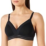 Iris & Lilly Damen Bügelloser gepolsterter BH Baumwolle, Schwarz, 80B