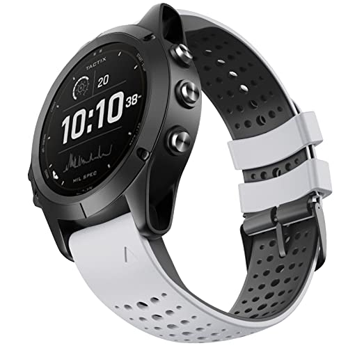 Correa de silicona de 22 mm compatible con Garmin Forerunner 945 y Fenix 5 Plus 4