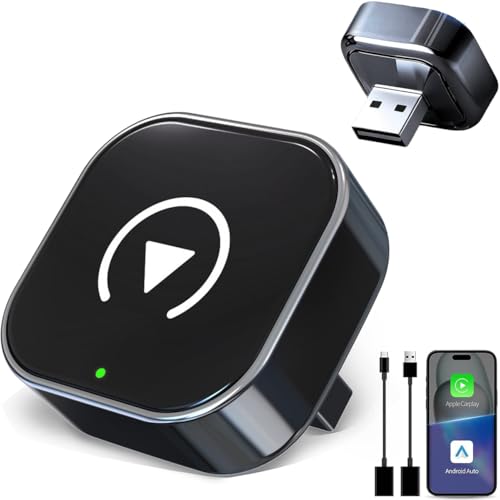 Wireless CarPlay Adapter UK & Android Auto Adapter 2026 Upgrade Instant Convert Wired to Wireless CarPlay Plug & Play for iPhone iOS 10+ & Android 11+ Car GPS Navi Auto Connect Fast and Stable