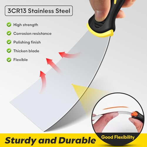 image for DEKEones Putty Knife Set, 4PCS Stainless Steel Scraper Paint Tool with