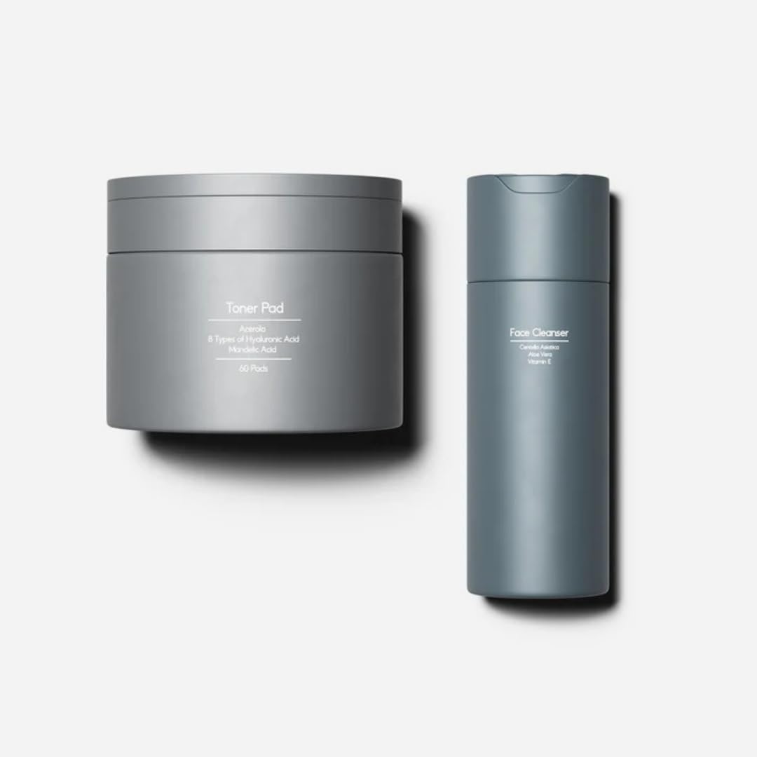 Vitamin C & Caffeine Honeycomb Toner Pad, Purifying Face Wash Gel, Moisturizing & Anti-Aging Set, (150ml+60ml)