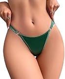 Murimia Sexy Underwear for Women Seamless No Show Lace Bikini Panties Breathable Hi Cut Hipster, Green, Medium