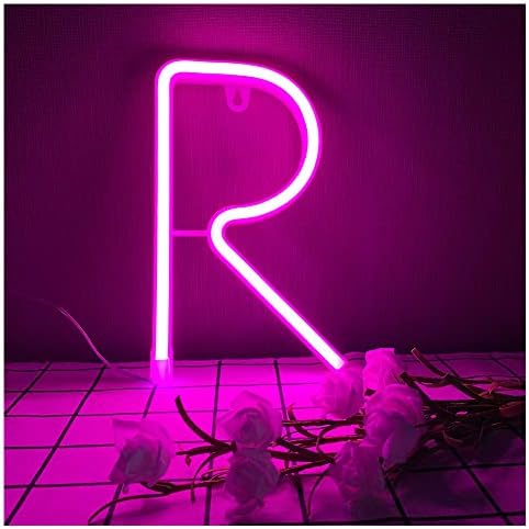 ENUOLI Letter Neon Signs Pink LED Neon Word Signs Battery/USB Powered Neon Letter A Alphabet Neon Sign Decrative Wall Lights Neon Words Night Light Light up Girls Room Wedding Birthday Party Home (A)