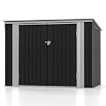 Patiowell 6x3 FT Storage Shed, Outdoor Metal Horizontal Sheds with Lockable Door, Waterproof Outside Trash Can Storage Shed for Lawn Garden Backyard, Black