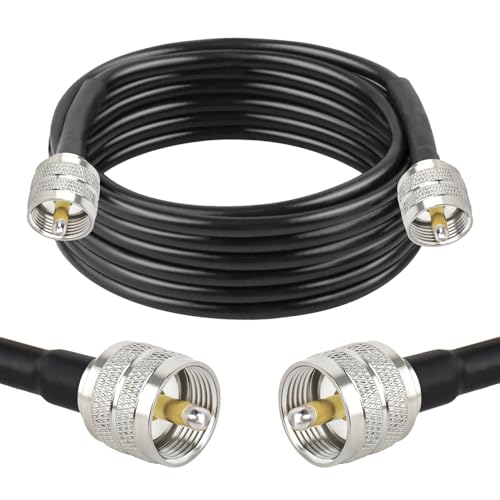 XRDS -RF RG58 Coax CB Cable 18FT, 50 Ohm with PL-259 UHF Male Connectors – Flexible &amp; Durable Coaxial Cable for CB Radio, Ham Radio, Antenna, SWR Meter, SDR