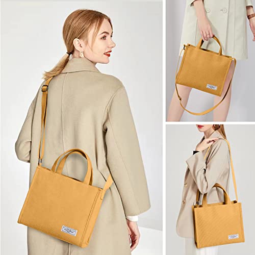 Kalidi Tote Bag Women Large Corduroy Tote Fashion Crossbody Shoulder Bag With Zipper Pockets Vintage Handbag Big Tote Purse #TOP2