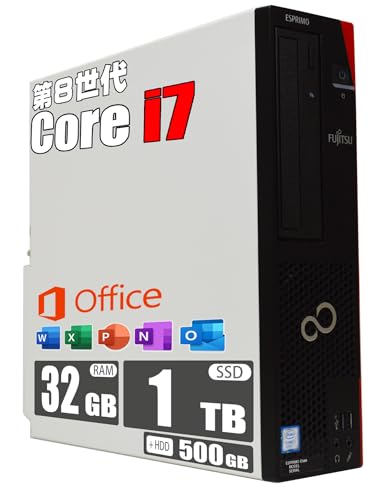 yςݕiz Core i7 / 32GB / SSD 1TB + HDD 500GB / MS Office 2019 / 8 Core i7 8700 / Windows 11 / DVDROM/ItBX/xm ESPRIMO D5
